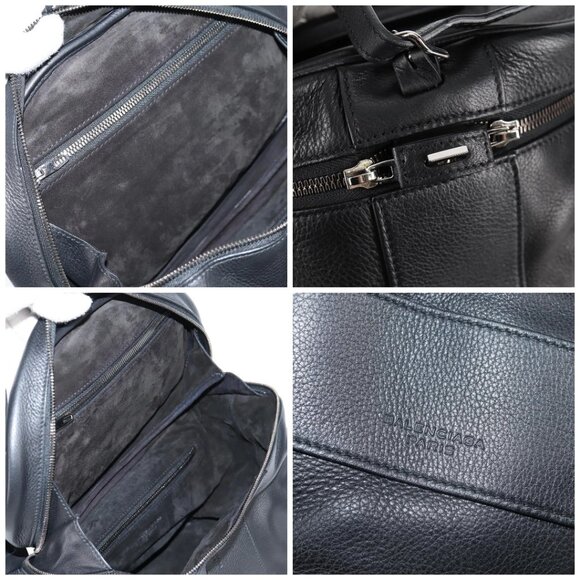 BALENCIAGA Shoulder Bag Leather Black Auth - Picture 13 of 15